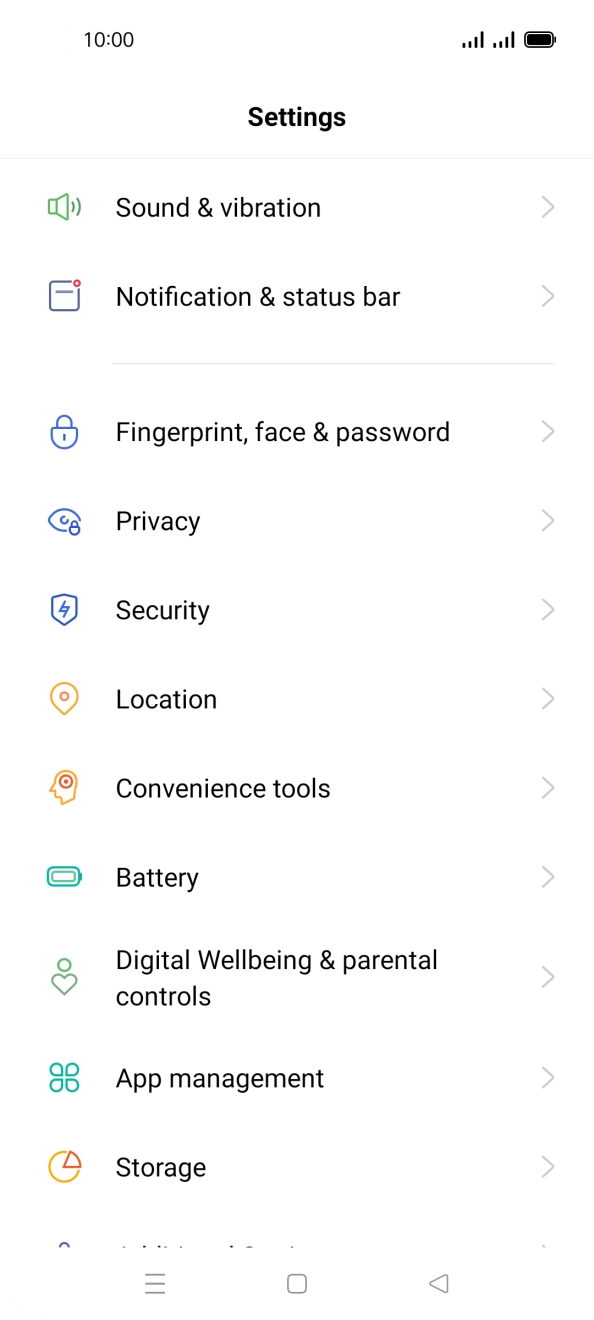 Press Fingerprint, face & password. Press Fingerprint, face & password.