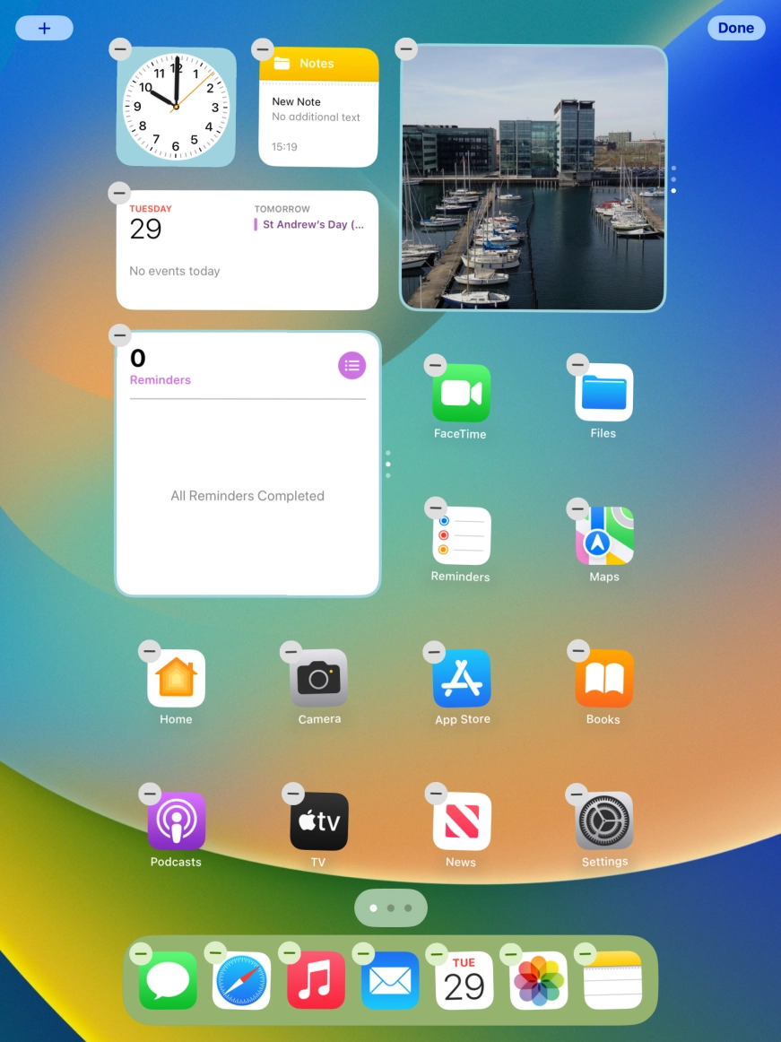 Press the home screen icon.