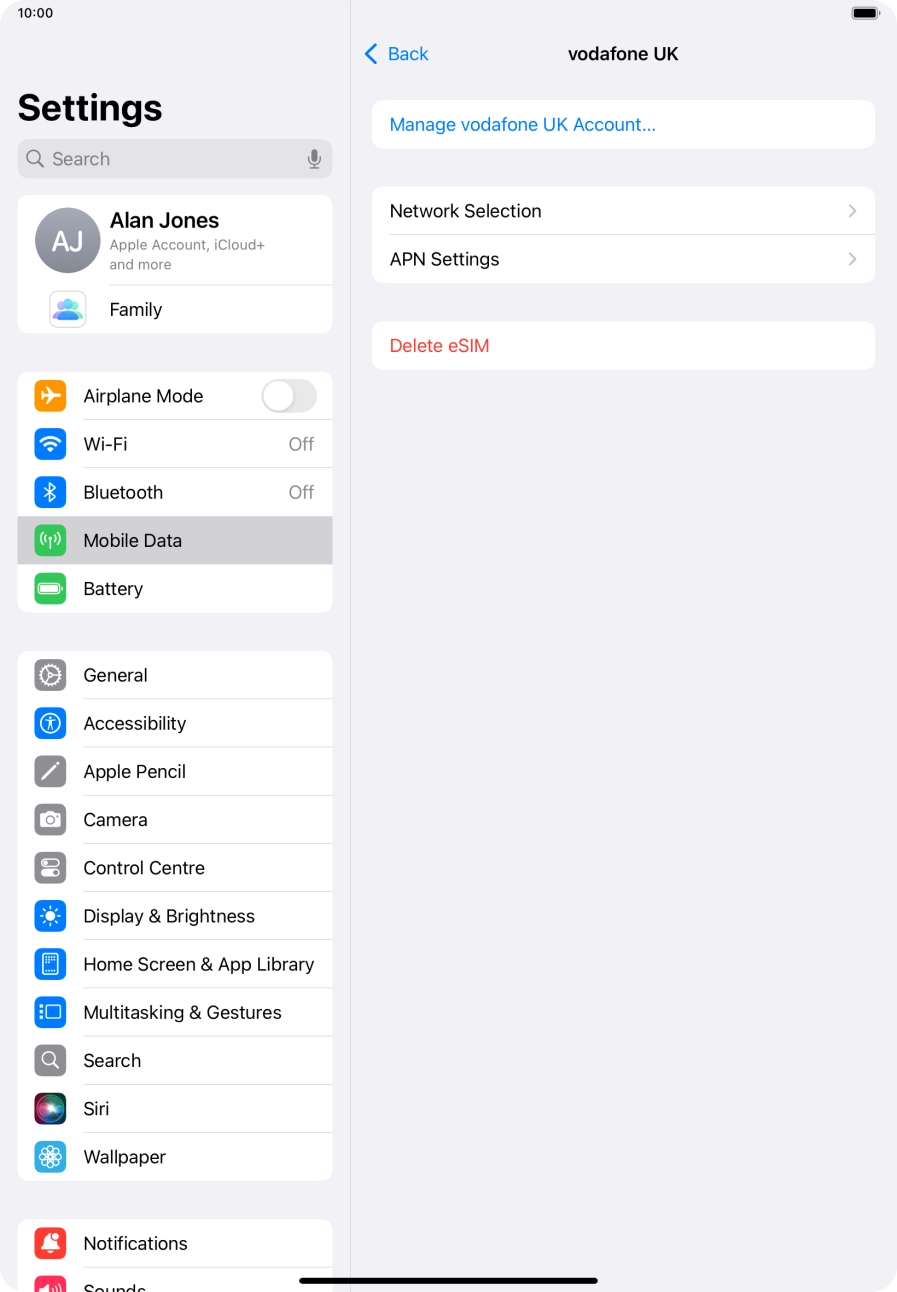 Press APN Settings. Press APN Settings.
