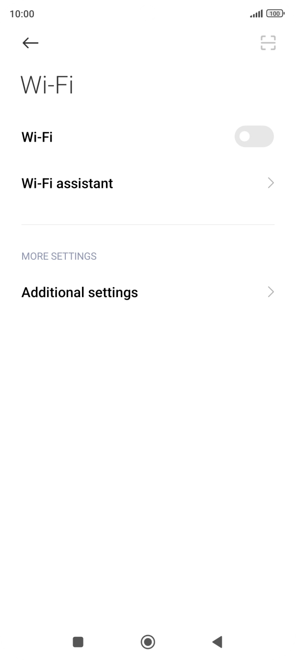 Press the indicator next to 'Wi-Fi' to turn on the function.