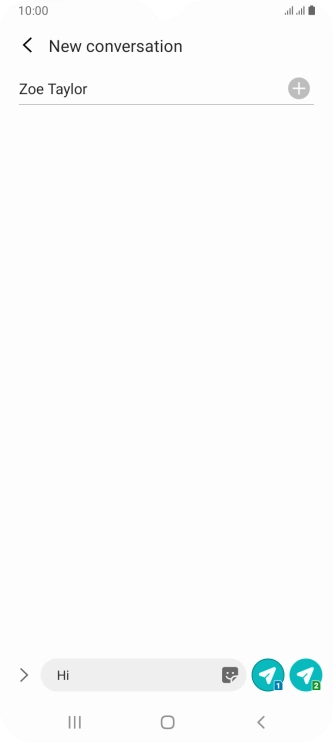 Press the send icon next to the required SIM when you've written your text message.
