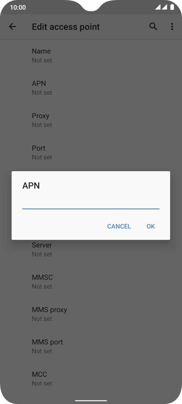 Key in mobile.o2.co.uk and press OK.