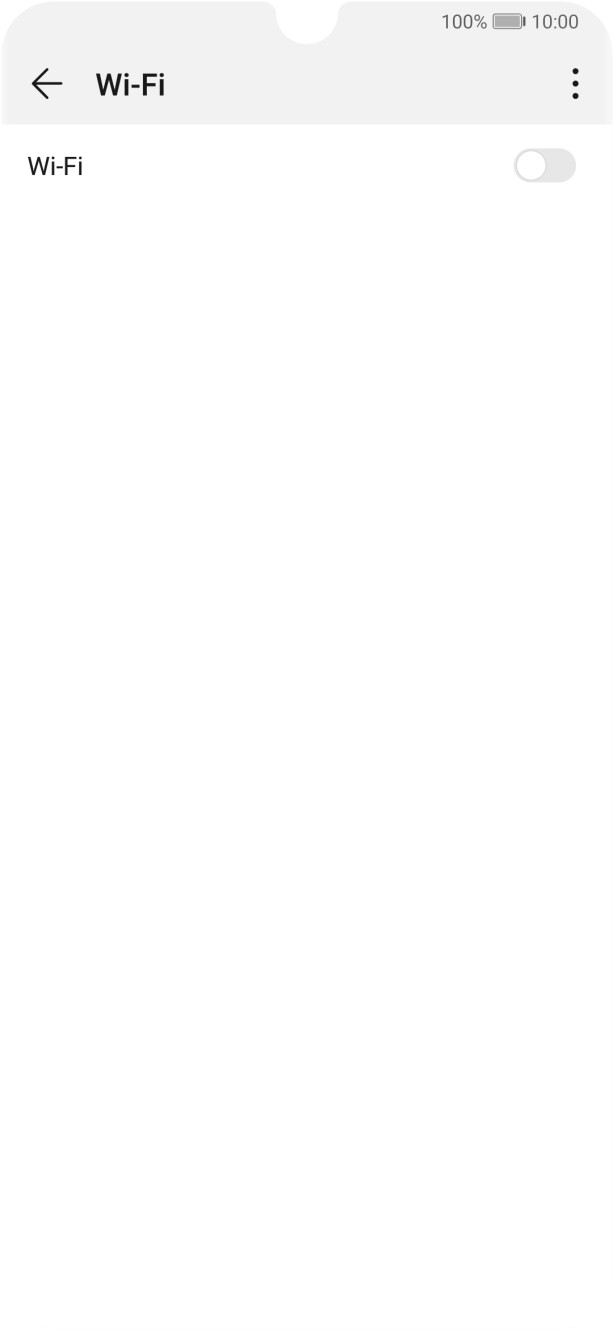 Press the indicator next to 'Wi-Fi' to turn on the function.