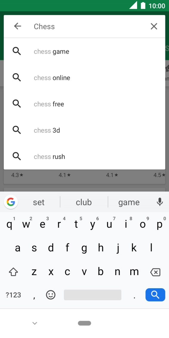 Key in the name or subject of the required app and press the search icon.