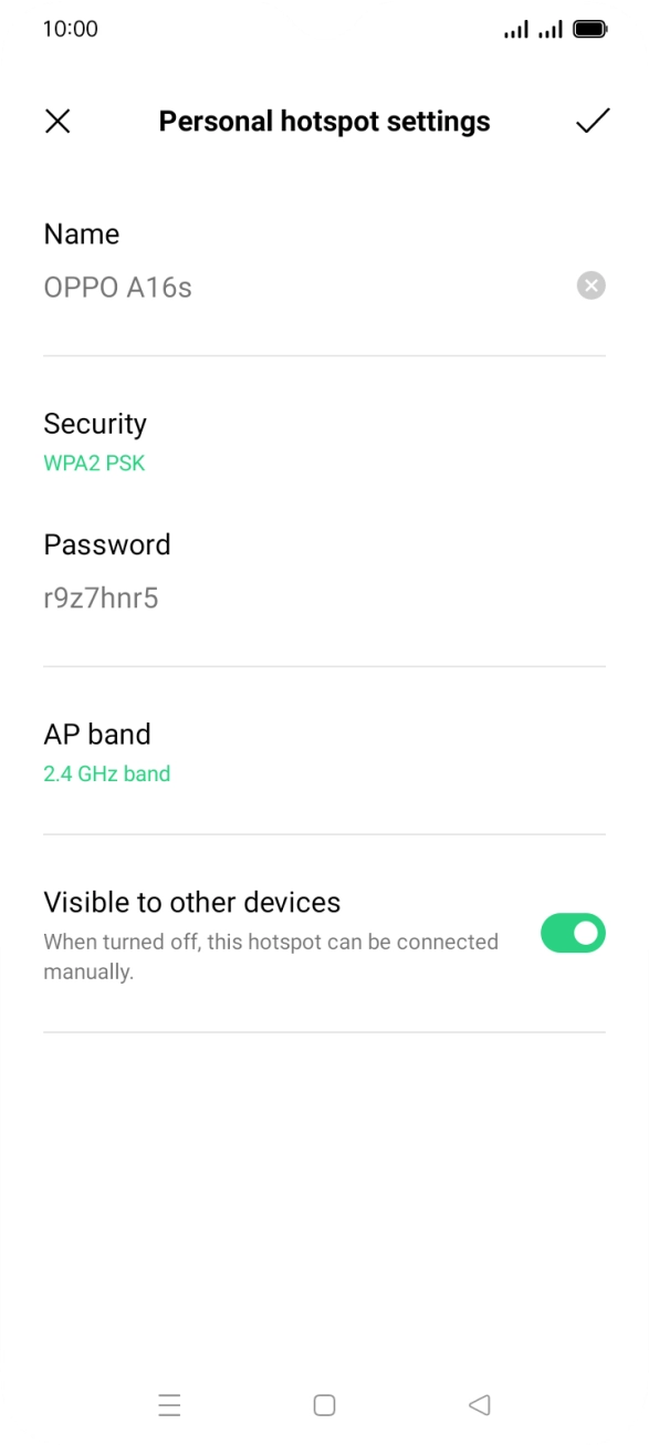 Press the field below 'Name' and key in the required name. Press the field below 'Name' and key in the required name.
