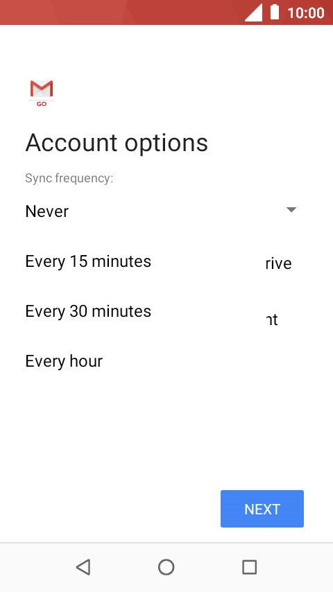 Press the required setting.