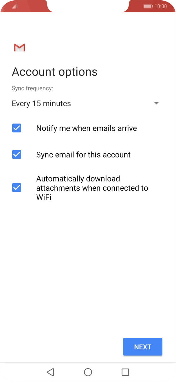 If this screen is displayed, you email account has been recognised and set up automatically. Follow the instructions on the screen to key in more information and finish setting up your phone. If this screen is displayed, you email account has been recognised and set up automatically. Follow the instructions on the screen to key in more information and finish setting up your phone.