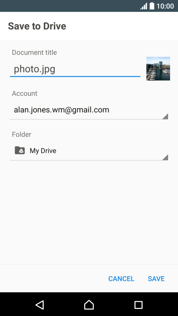 Press the field below 'Folder'. Press the field below 'Folder'.