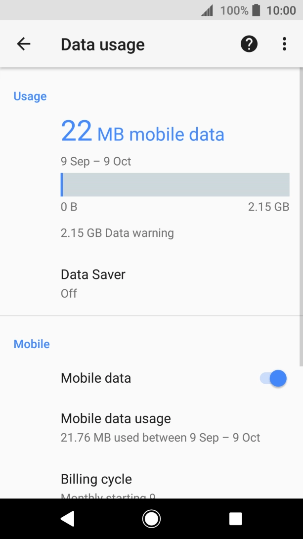 The total data usage is displayed.