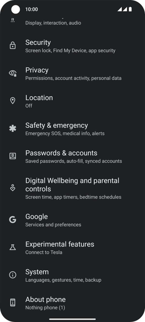 Press Passwords & accounts. Press Passwords & accounts.