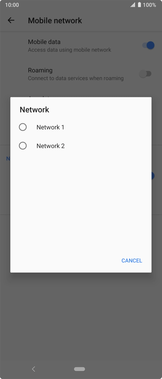 Press the required network. Press the required network.