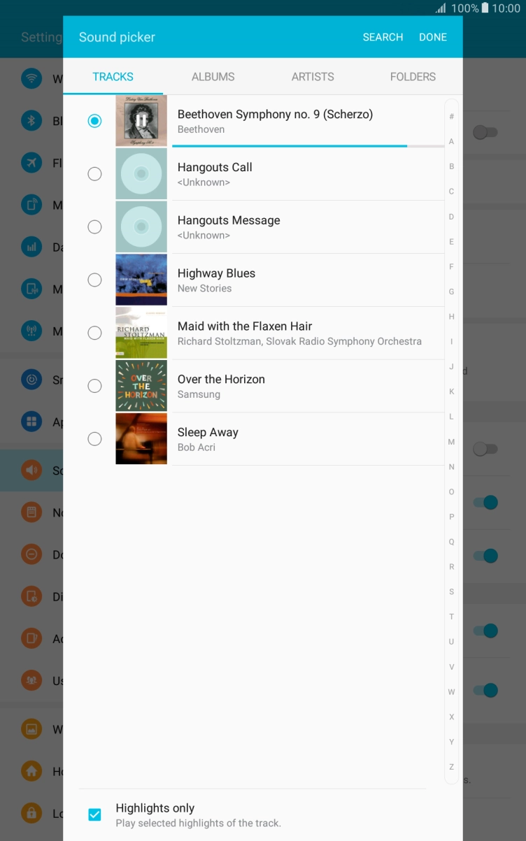 Once you've found a ring tone you like, press DONE.