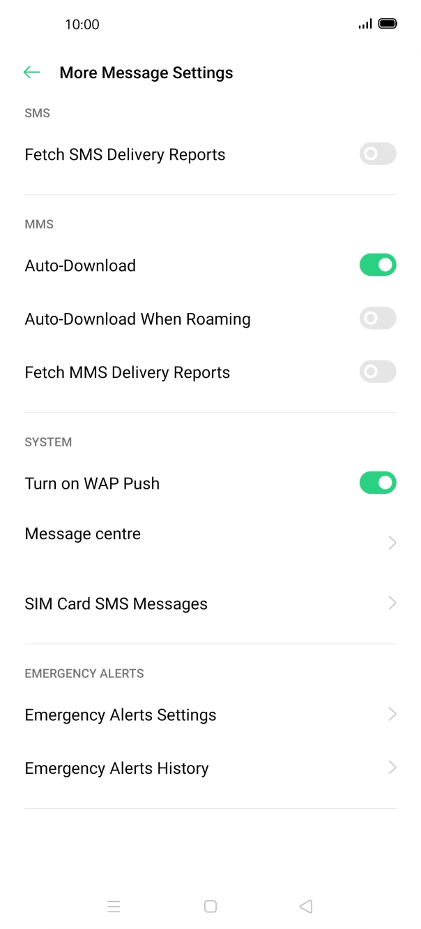 Press Message centre. Press Message centre.