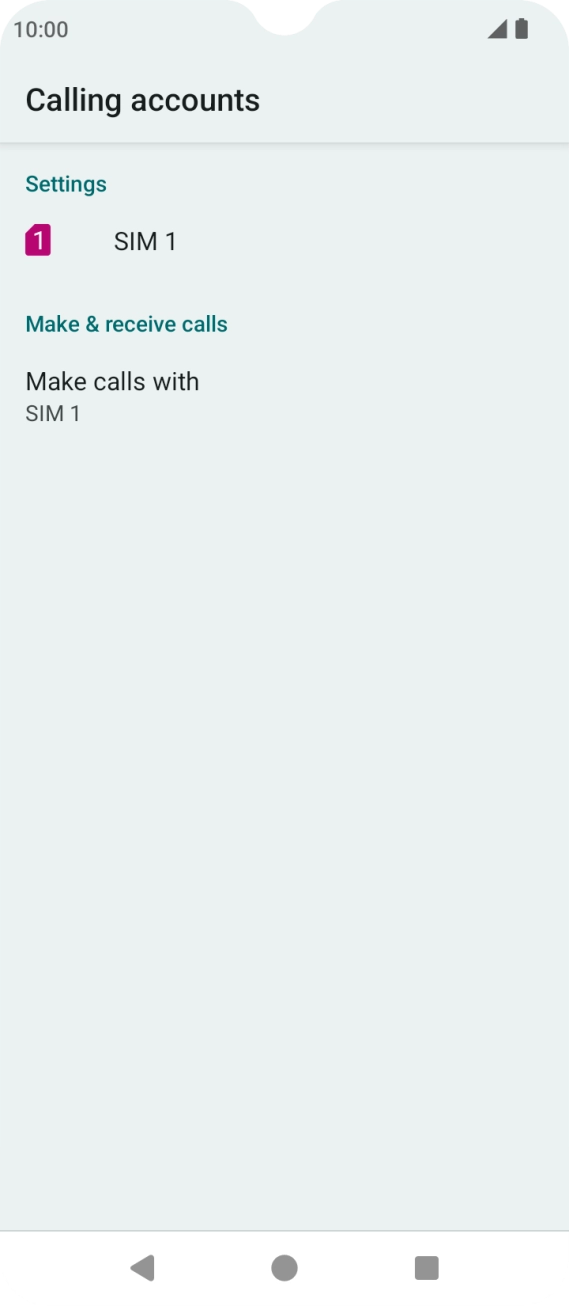 Press the name of the SIM.