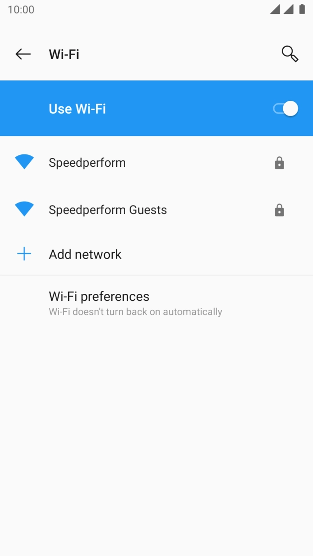 Press the required WiFi network.