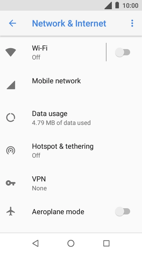 Press Mobile network. Press Mobile network.