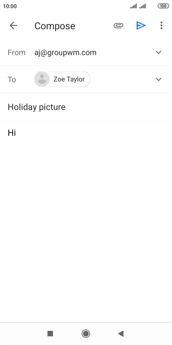 Press the attachment icon. Press the attachment icon.