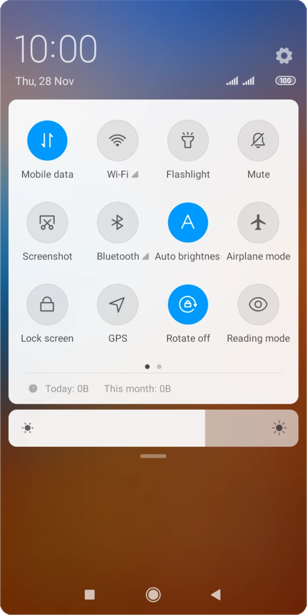Press Mobile data to turn the function on or off. Press Mobile data to turn the function on or off.