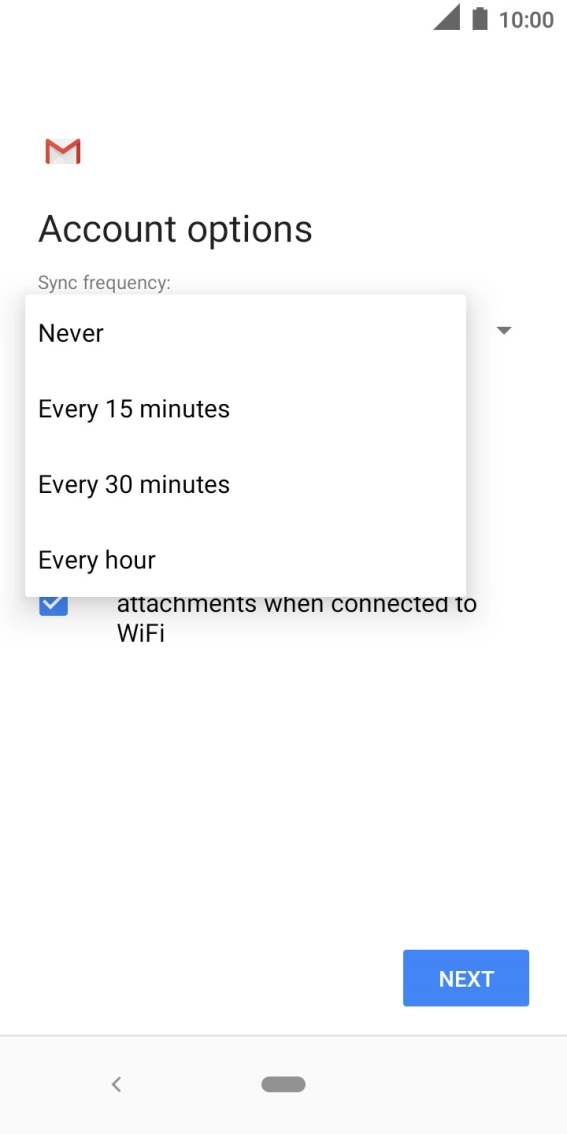 Press the required setting. Press the required setting.