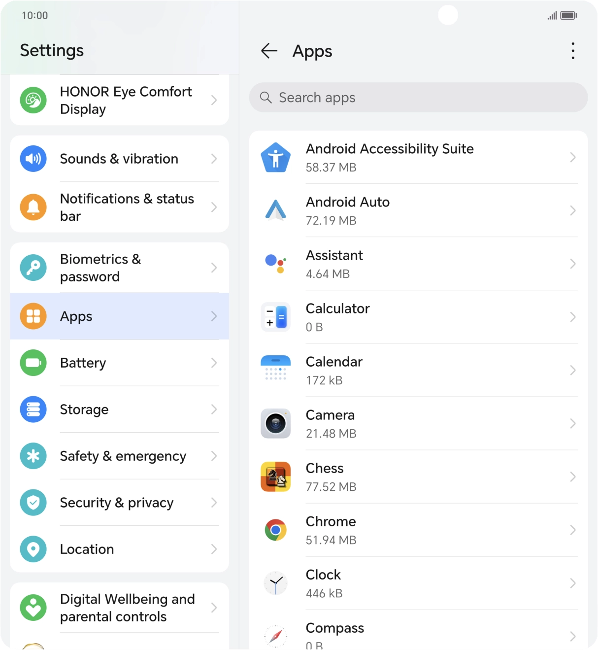 Press the required app.