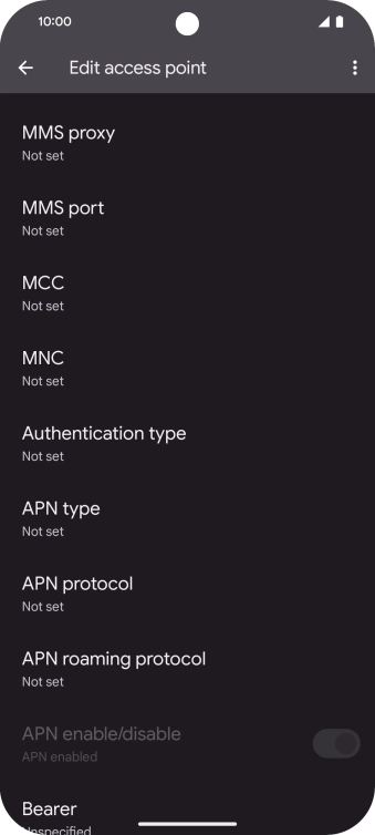 Press MMS proxy.