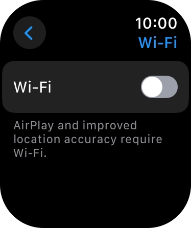Press the indicator next to 'Wi-Fi' to turn the function on or off.