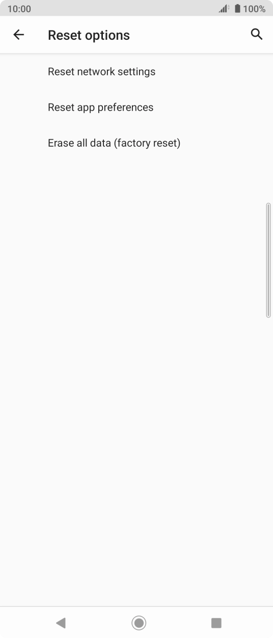 Press Erase all data (factory reset).