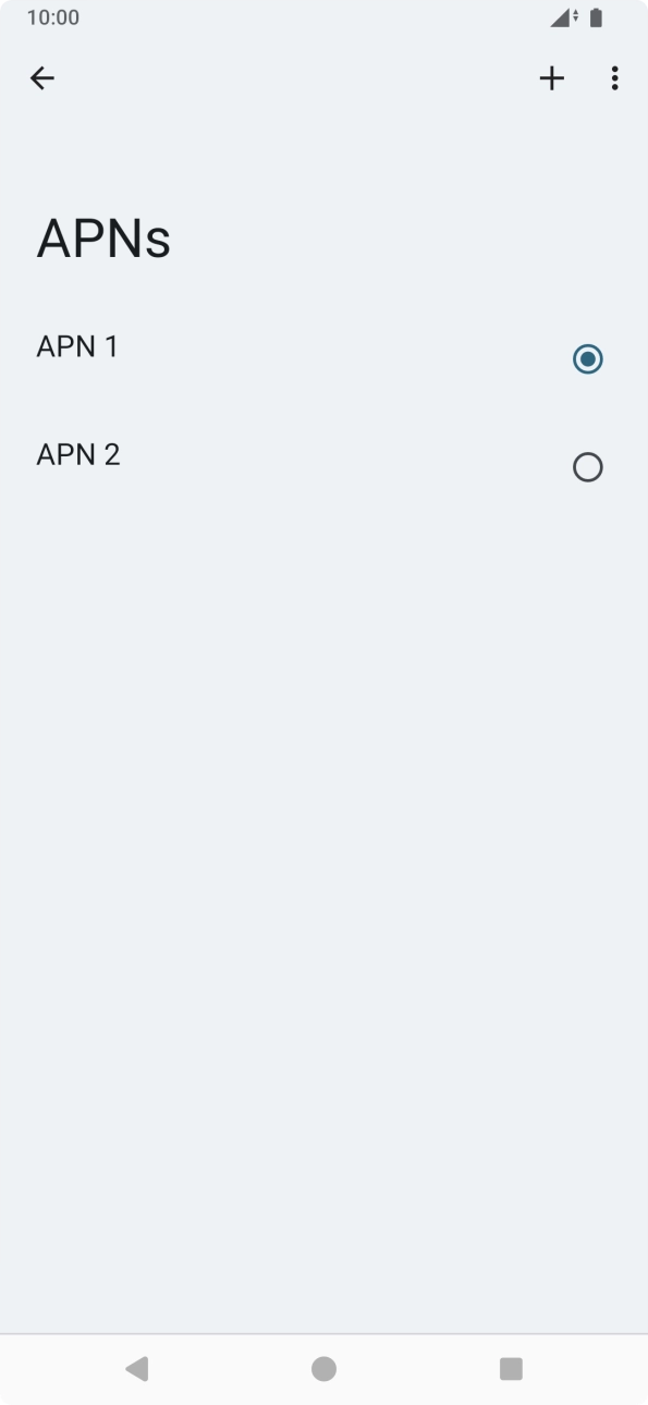 Press the field next to the data connection to activate it.