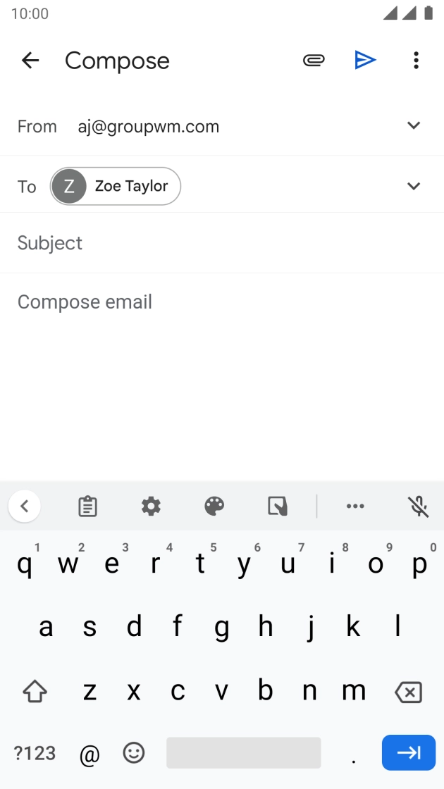 Press Subject and key in the required subject.