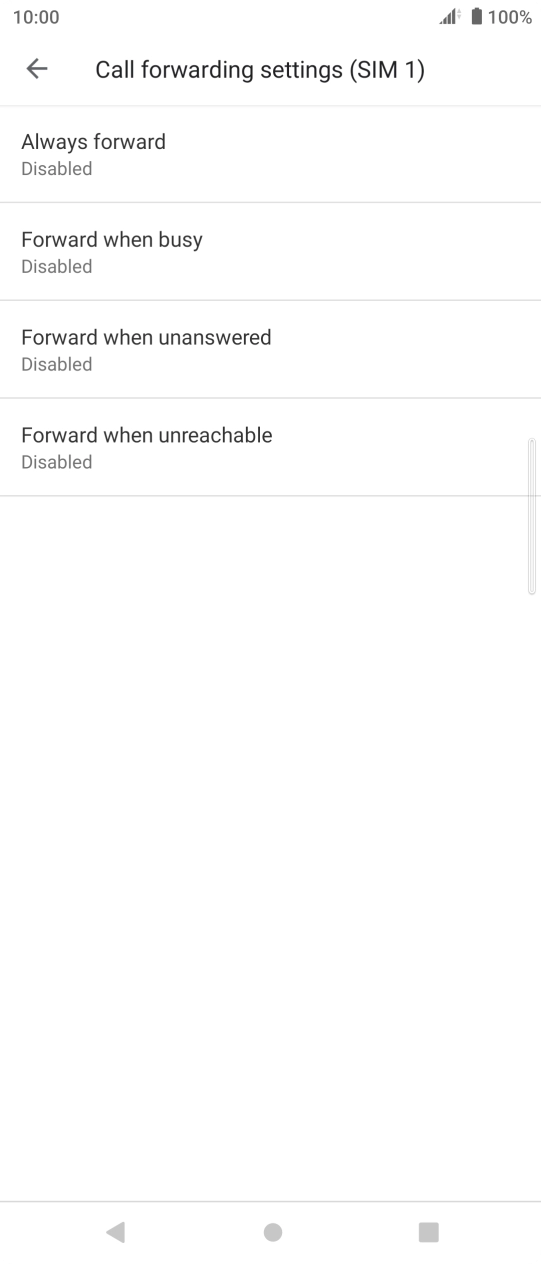 Press the required divert type.