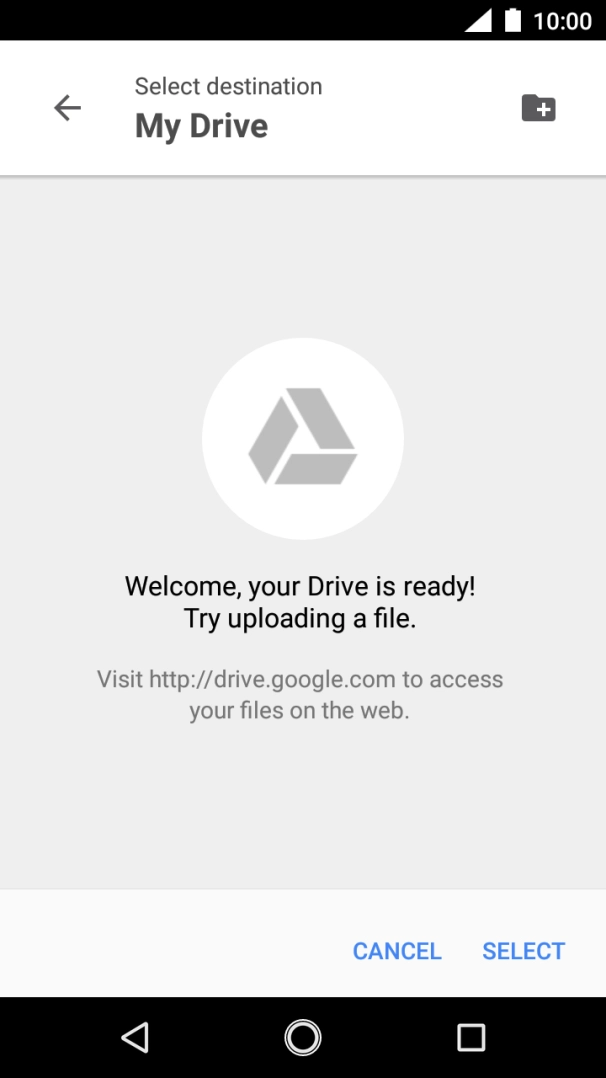 To create a new folder, press the new folder icon and follow the instructions on the screen to create a new folder.