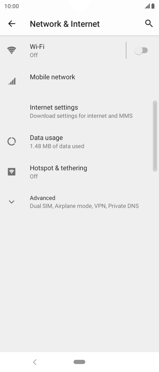 Press Mobile network. Press Mobile network.