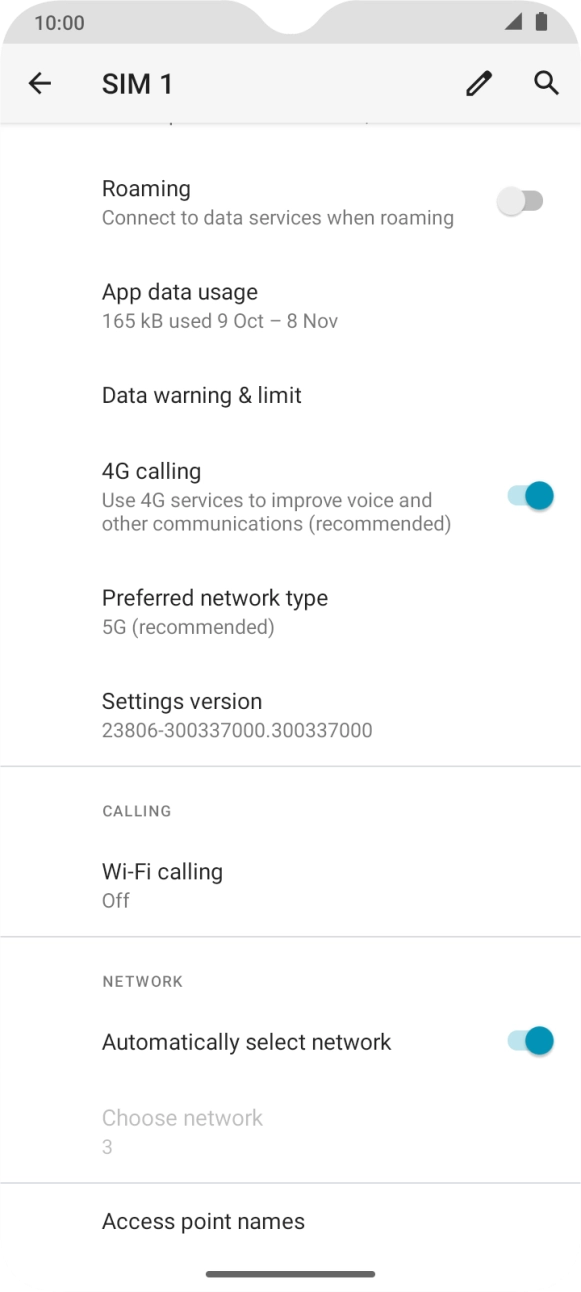 Press Access point names. Press Access point names.