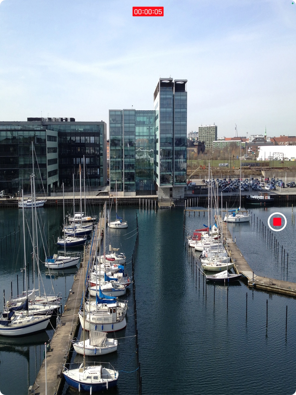 Press the stop icon to stop the recording.