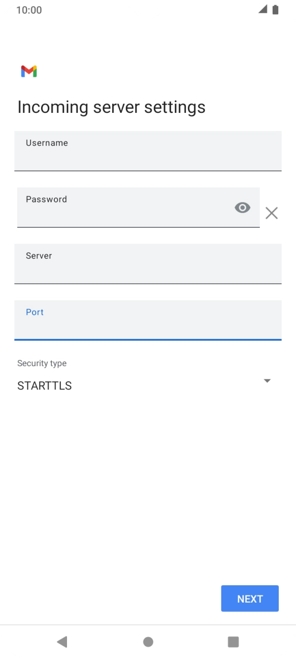 Press the drop down list below 'Security type'. Press the drop down list below 'Security type'.