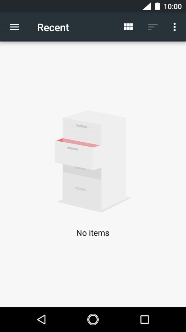 Slide your finger right starting from the left side of the screen and go to the required folder.