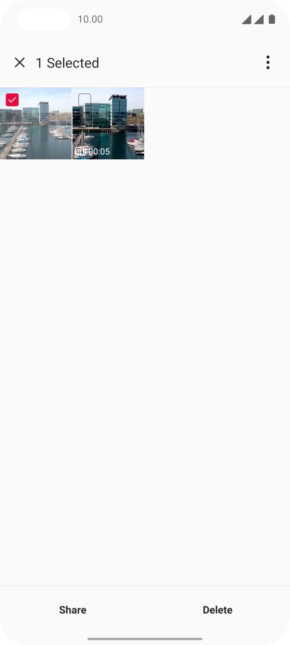 Press the required pictures or video clips to add them.