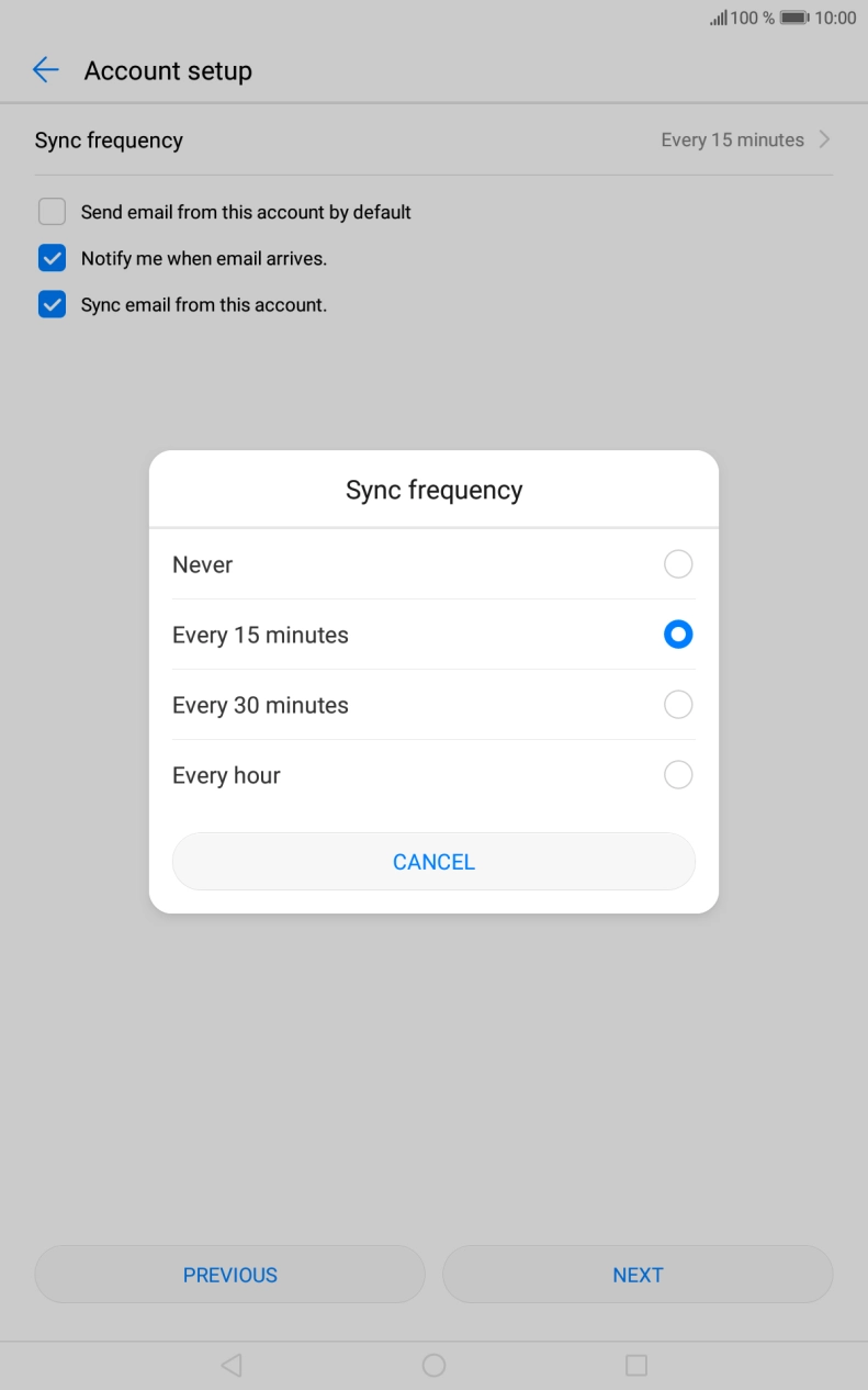 Press the required setting. Press the required setting.