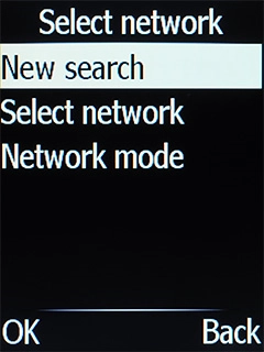 Select Select network and your phone will search for available networks.