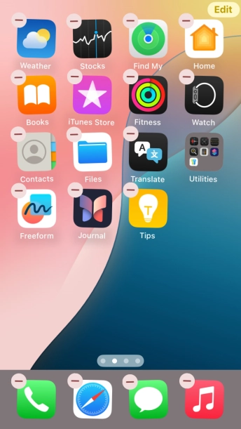 Press the home screen page icon.