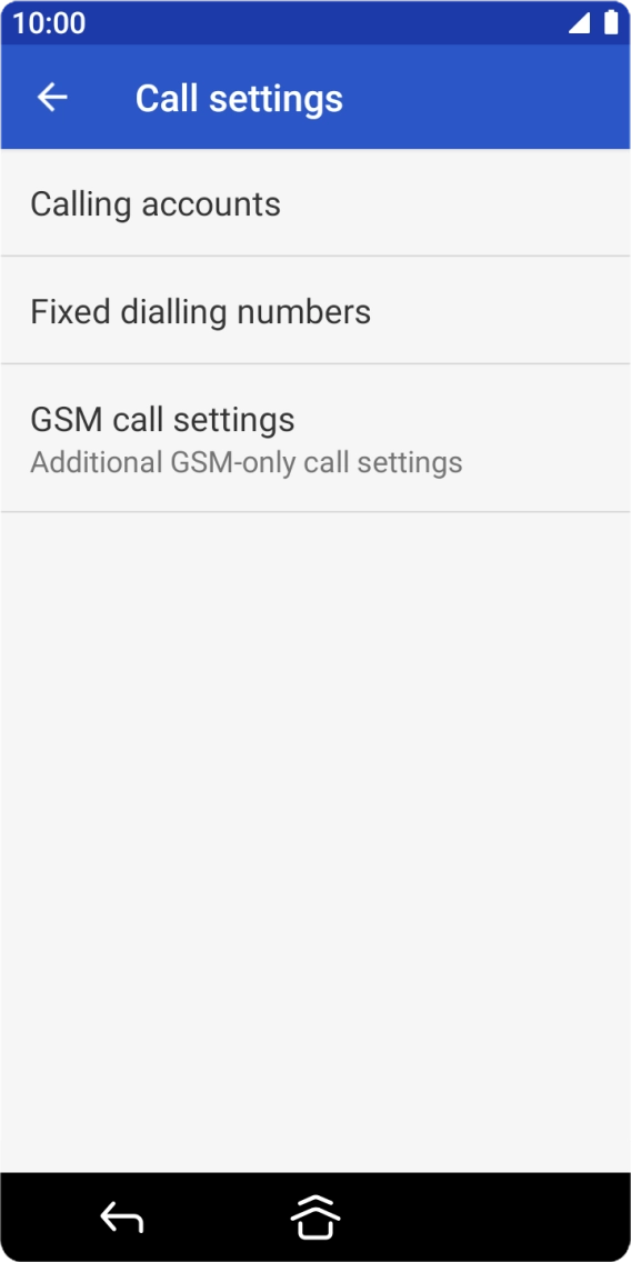 Press GSM call settings. Press GSM call settings.