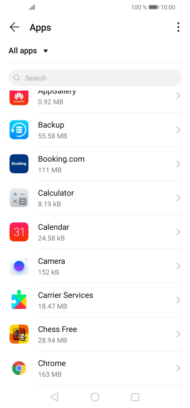 Press the required app.