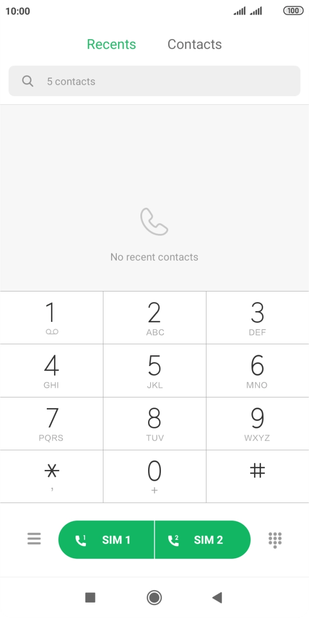 Press the menu icon.