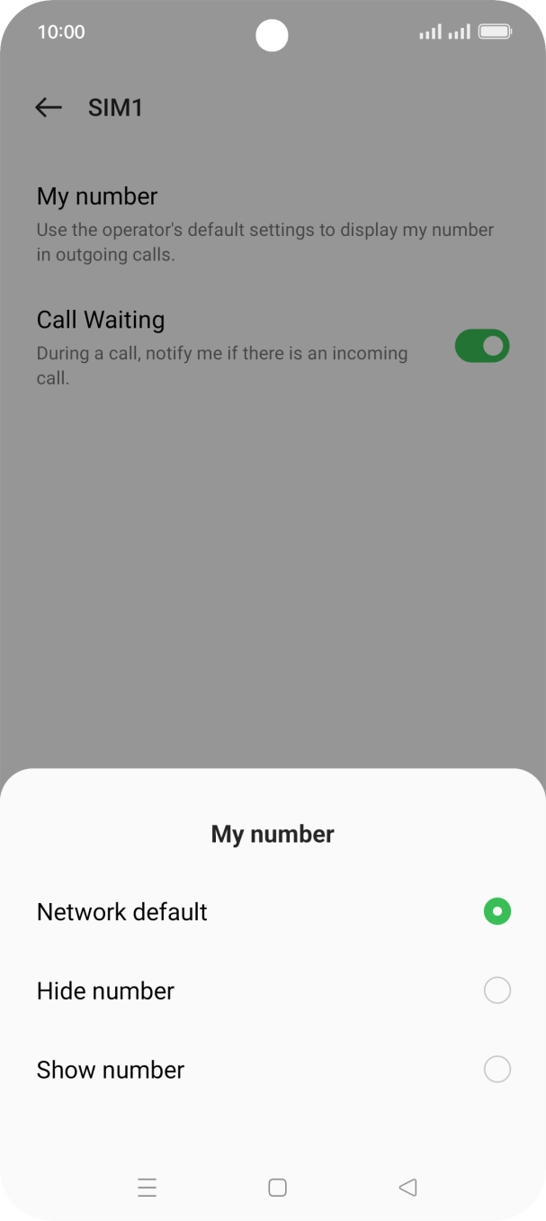 Press Show number to turn on caller identification.