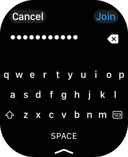 Key in the password for the Wi-Fi network and press Join.