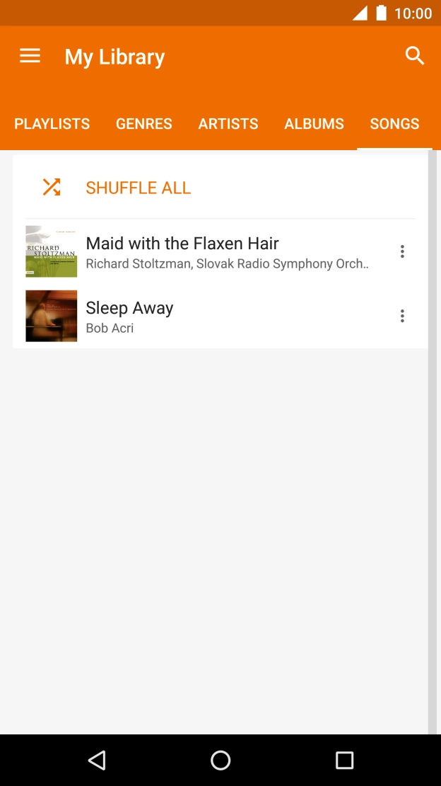 Press the required audio file.
