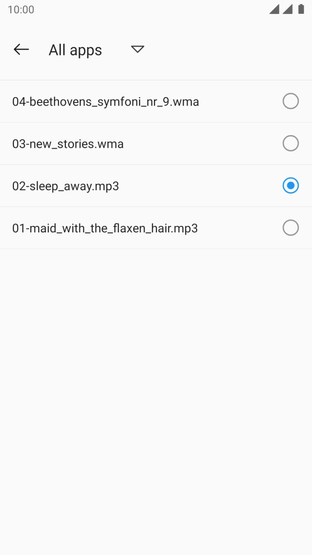 Once you've found a ring tone you like, press arrow left.