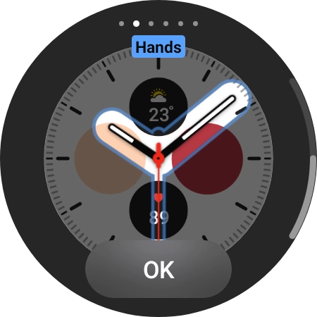 Slide your finger on the screen to change between the different designs.