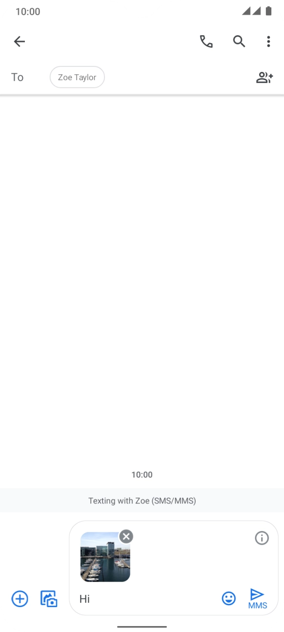 Press the send icon when you've finished your picture message. Press the send icon when you've finished your picture message.