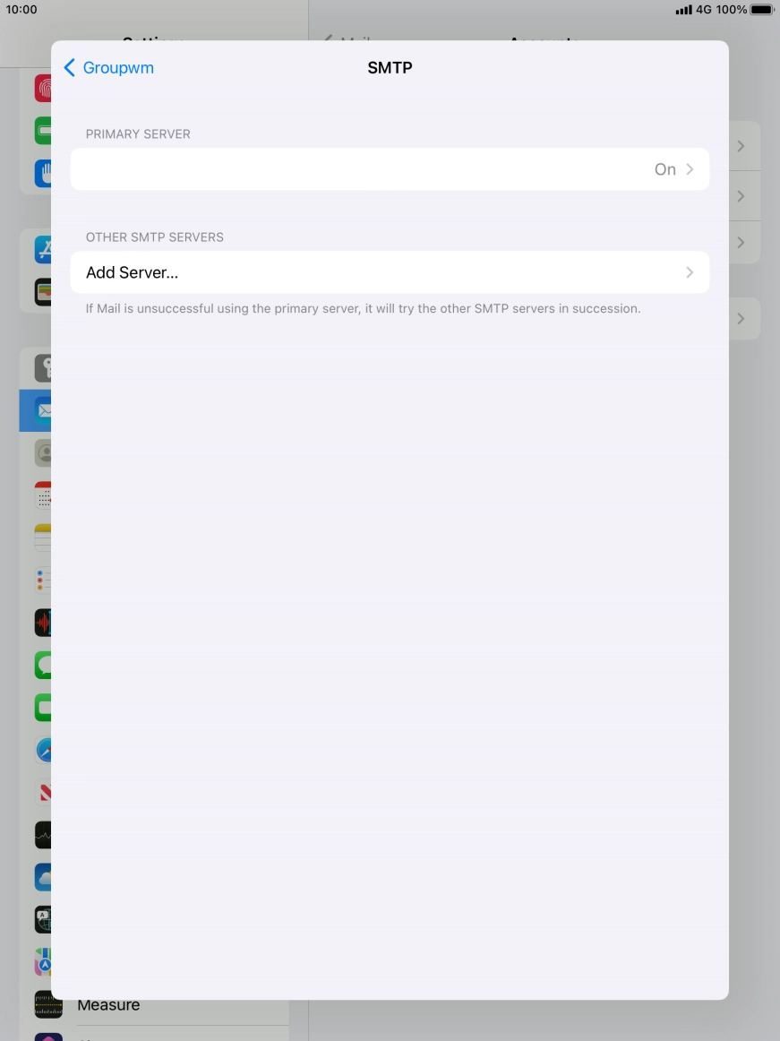 Press the field below 'PRIMARY SERVER'.